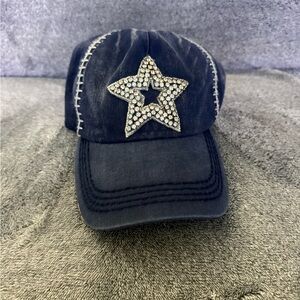 Navy Cap with Star Embellishment
